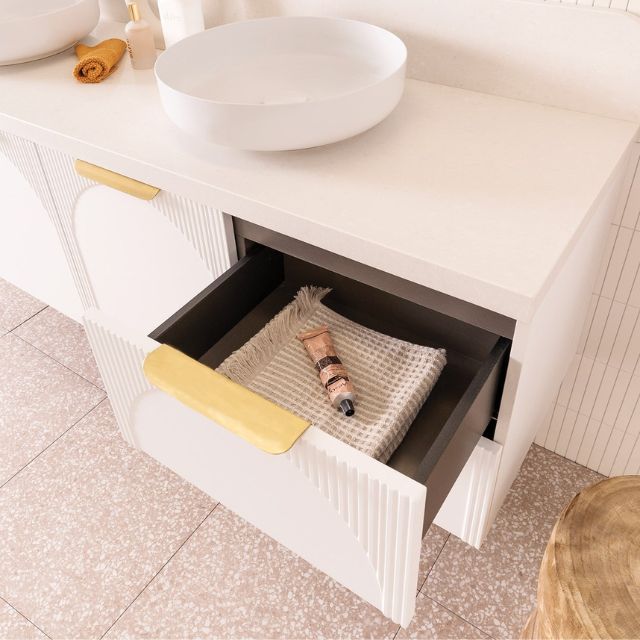 ADP Archie Wall Mounted Vanity - Modern Bathroom Sink with Storage - Perfect for Small Bathrooms & Powder Rooms