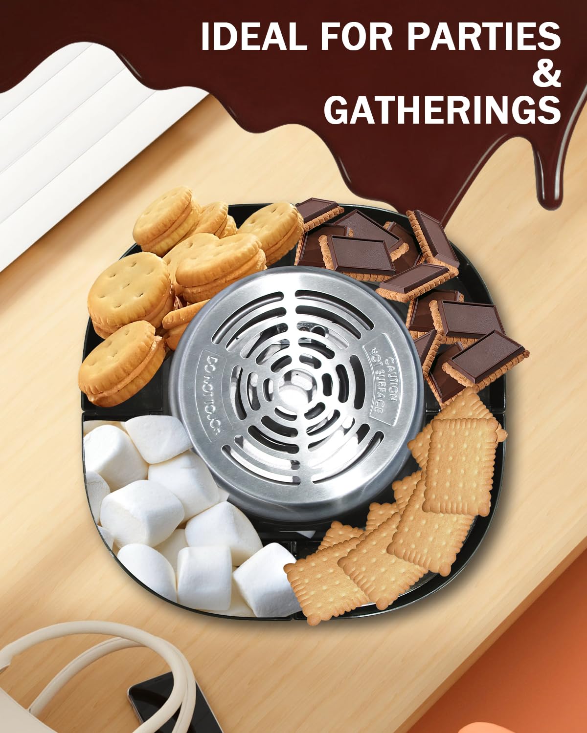 Premium Flameless S'mores Maker Kit - Indoor Electric Smores Maker for Tabletop, 120V - Perfect for Movie Nights, Housewarming Gifts & Christmas Presents - Enjoy Smores Anytime at Home, Parties or Camping