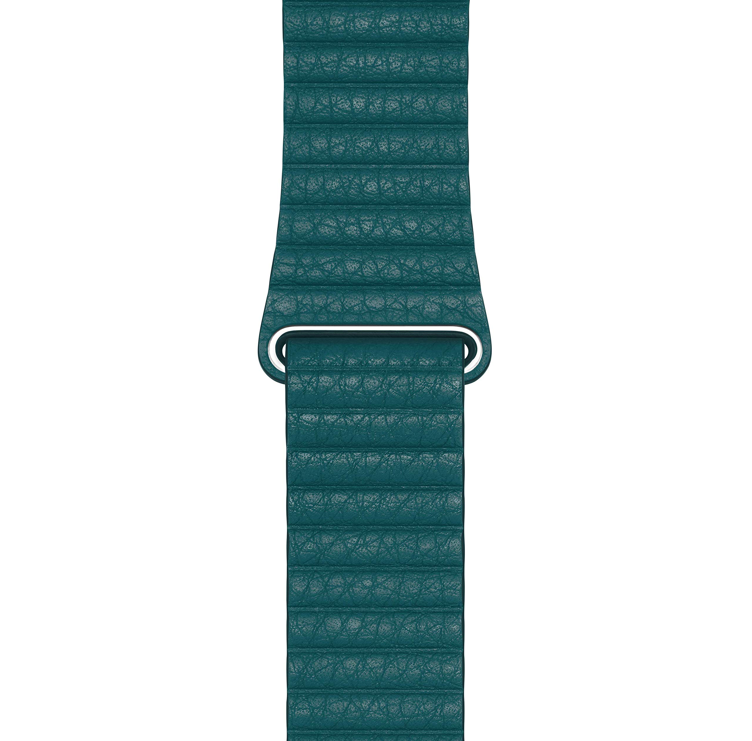 Premium Genuine Leather Apple Watch Band 44mm - Peacock Blue Loop Strap Compatible with Apple Watch Series 1/2/3/4/5/6/7/8/9 - Durable & Comfortable Large Size - Ideal for Workouts, Running, Gym, Office & Daily Wear - Perfect Unisex Gift for Men & Women - Great for Fitness Tracking, Business Meetings & Casual Outings