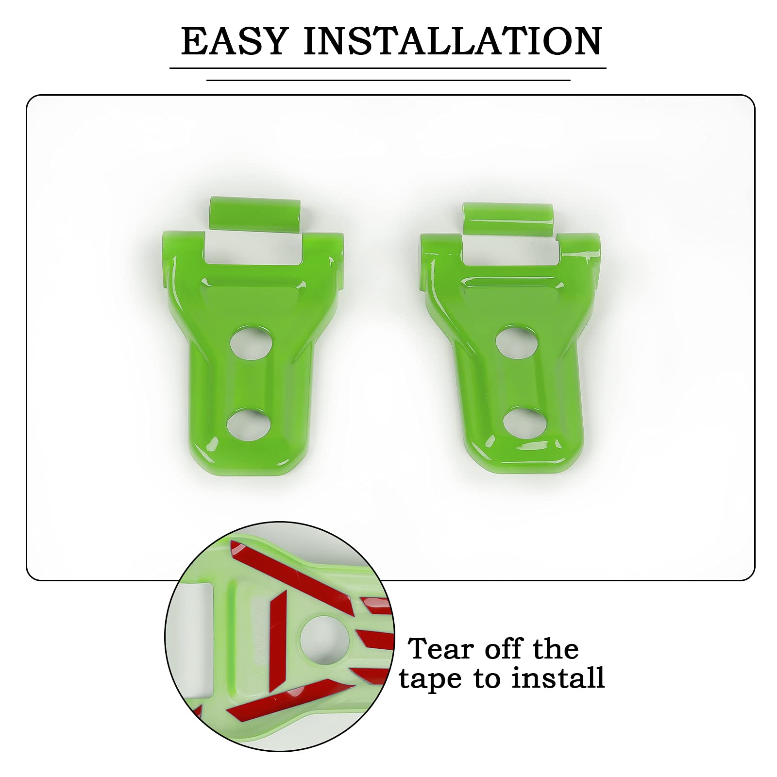 RT-TCZ Hood Hinge Cover - Exterior Decoration Accessories for 2018-2023 Jeep Wrangler JL JLU & Gladiator JT (Light Green) - Upgrade Your Off-Road Vehicle Style for Adventure & Daily Driving