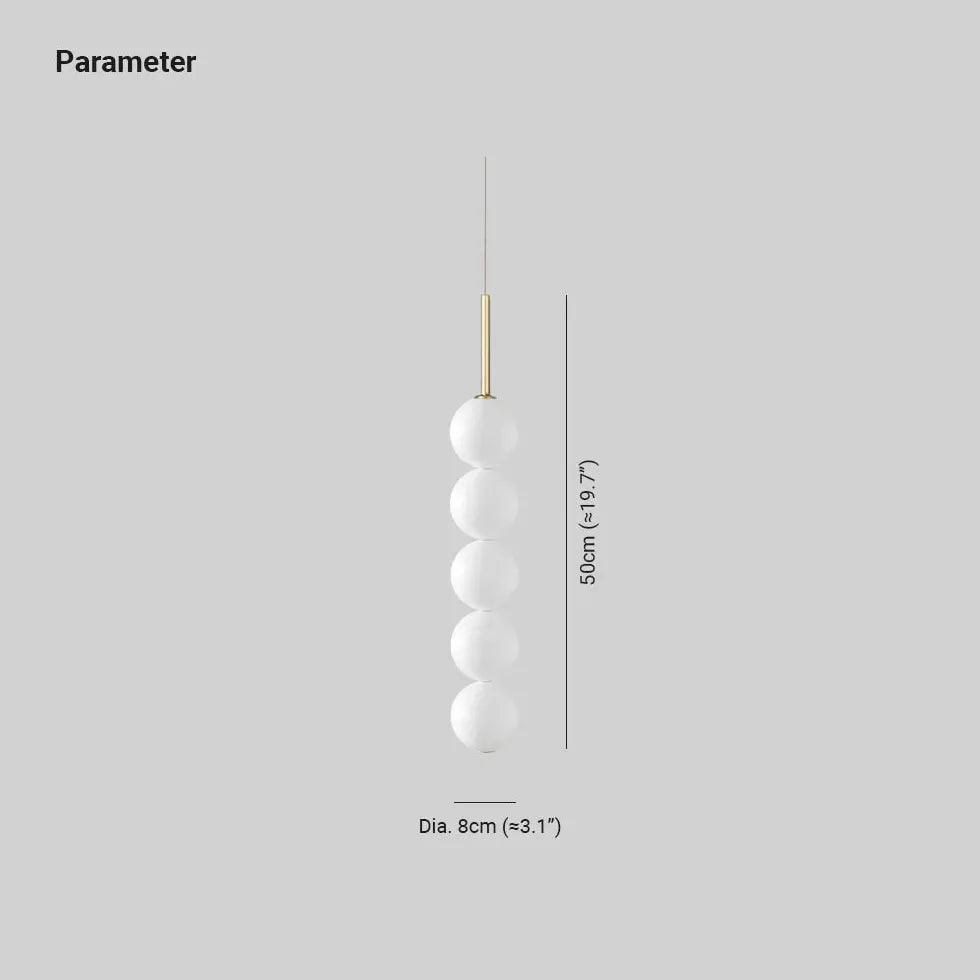 Modern White Pearl String Pendant Light - Elegant Ceiling Fixture for Living Room, Bedroom, and Dining Room Decor