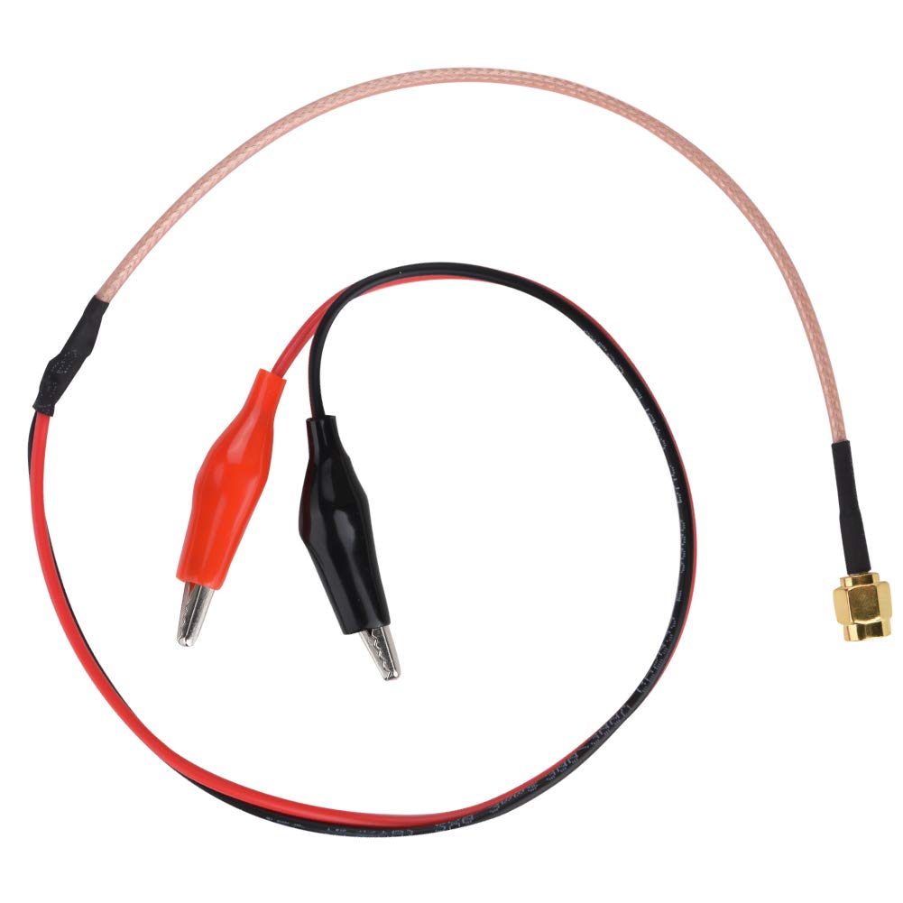 Walfront 1PC RF Coaxial Cable with Red and Black Test Wire Clips - 52cm Length for Car Audio, Home Theater & Electronics Testing