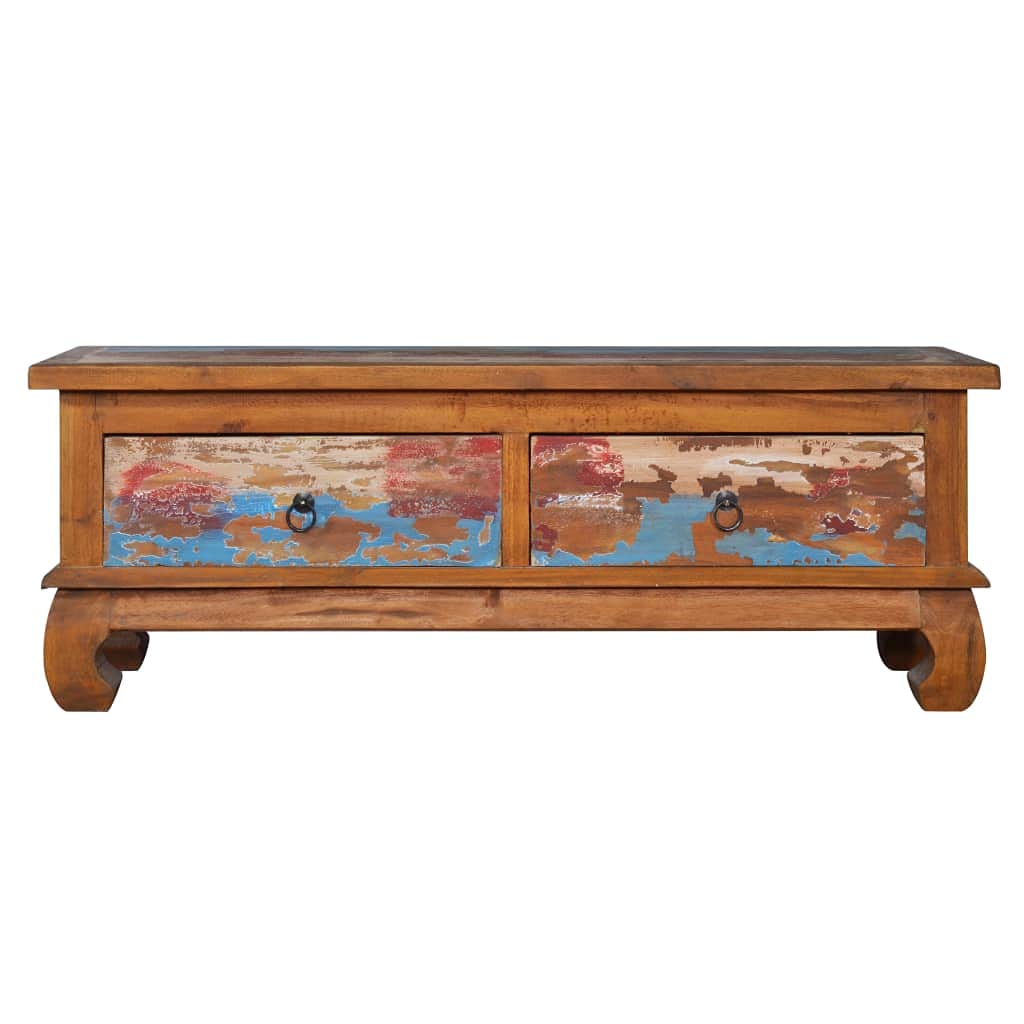 Rustic Reclaimed Teak Wood TV Stand Entertainment Center - 43.3