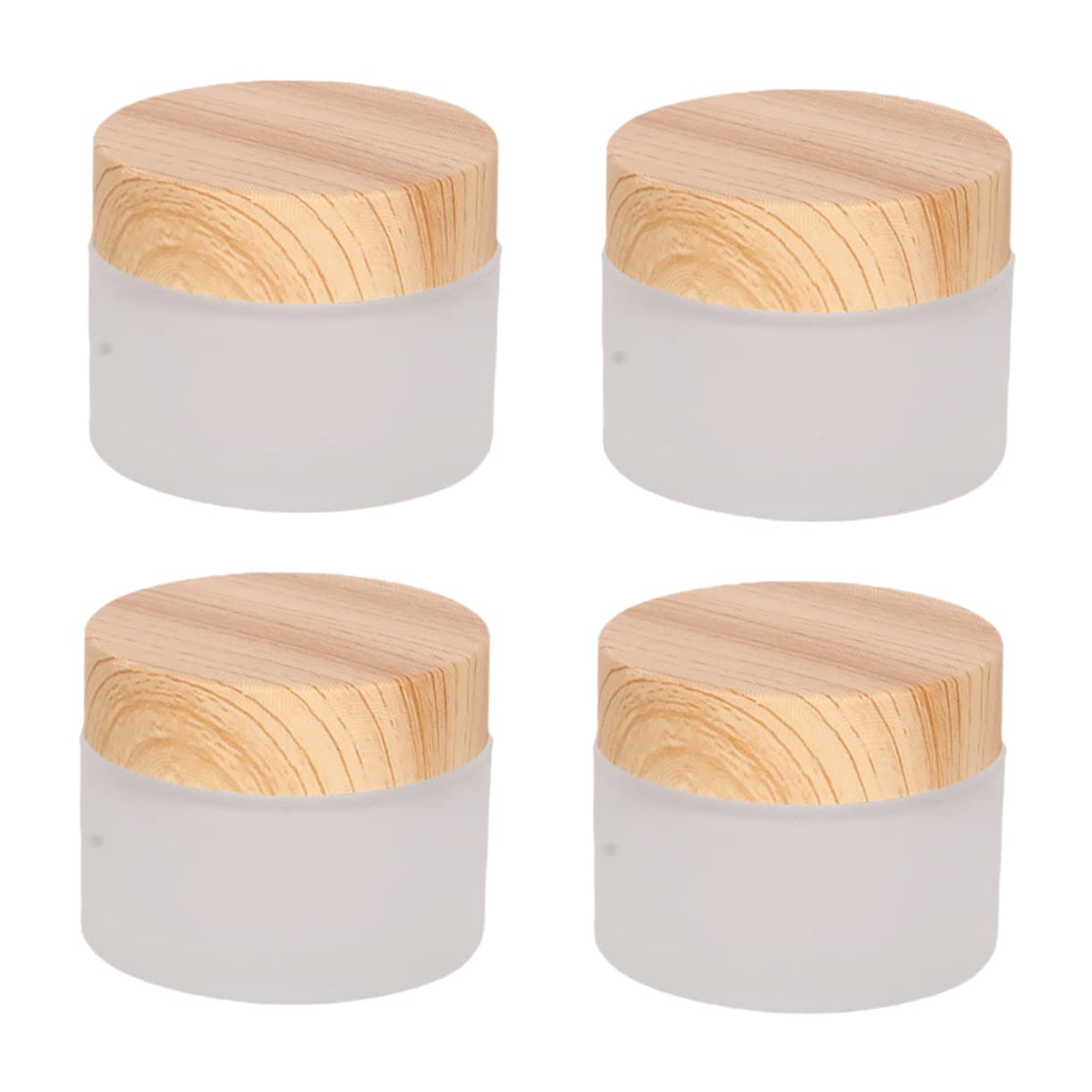 FOMIYES 4-Piece Mini Glass Cream Jars with Lids - Travel Toiletries Containers for Cosmetics, Makeup & Skincare | Perfect for DIY Beauty, Travel Essentials & Small Product Storage