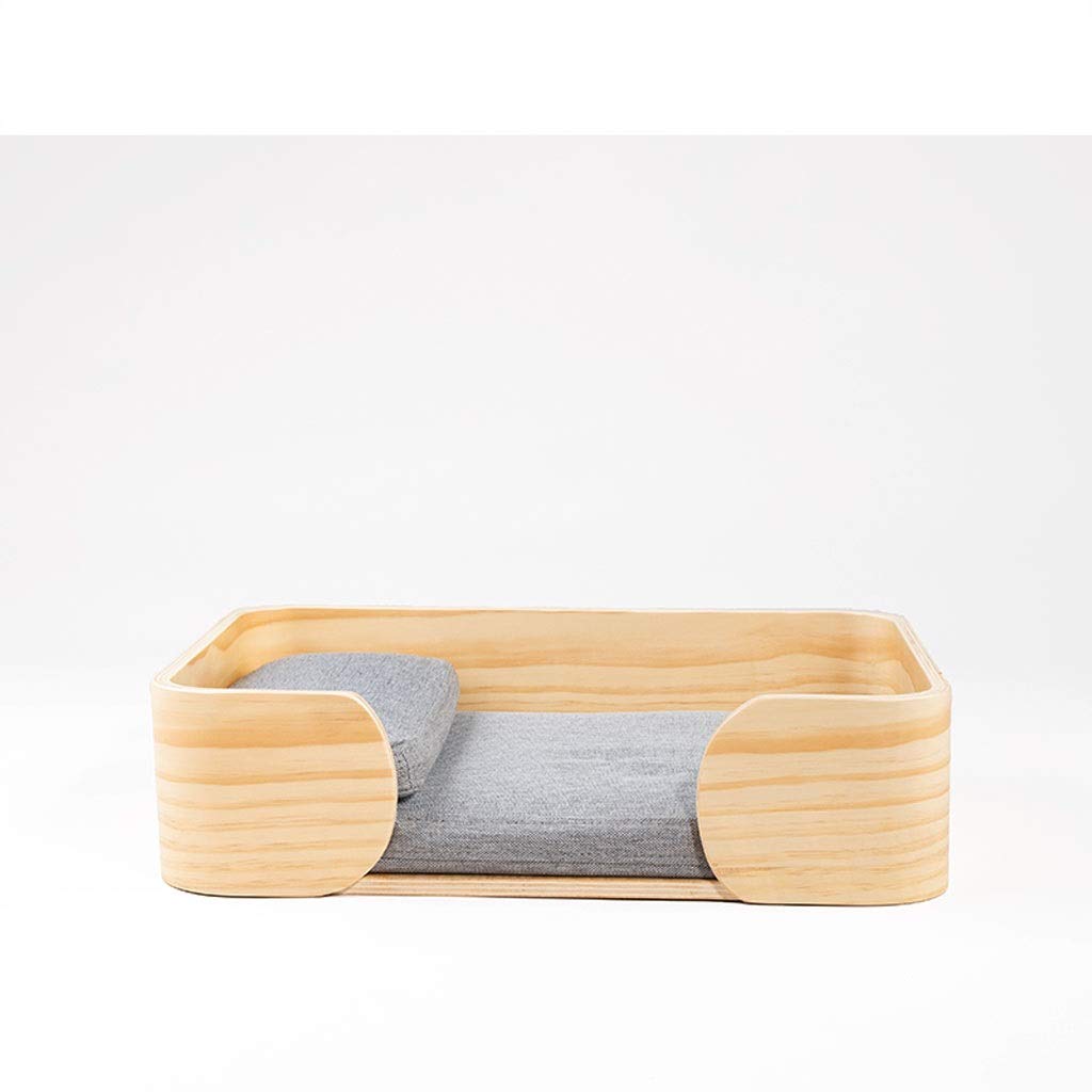 XIAOSAKU Solid Wood Pet Bed for Cats & Dogs - Cozy Kennel for All Seasons