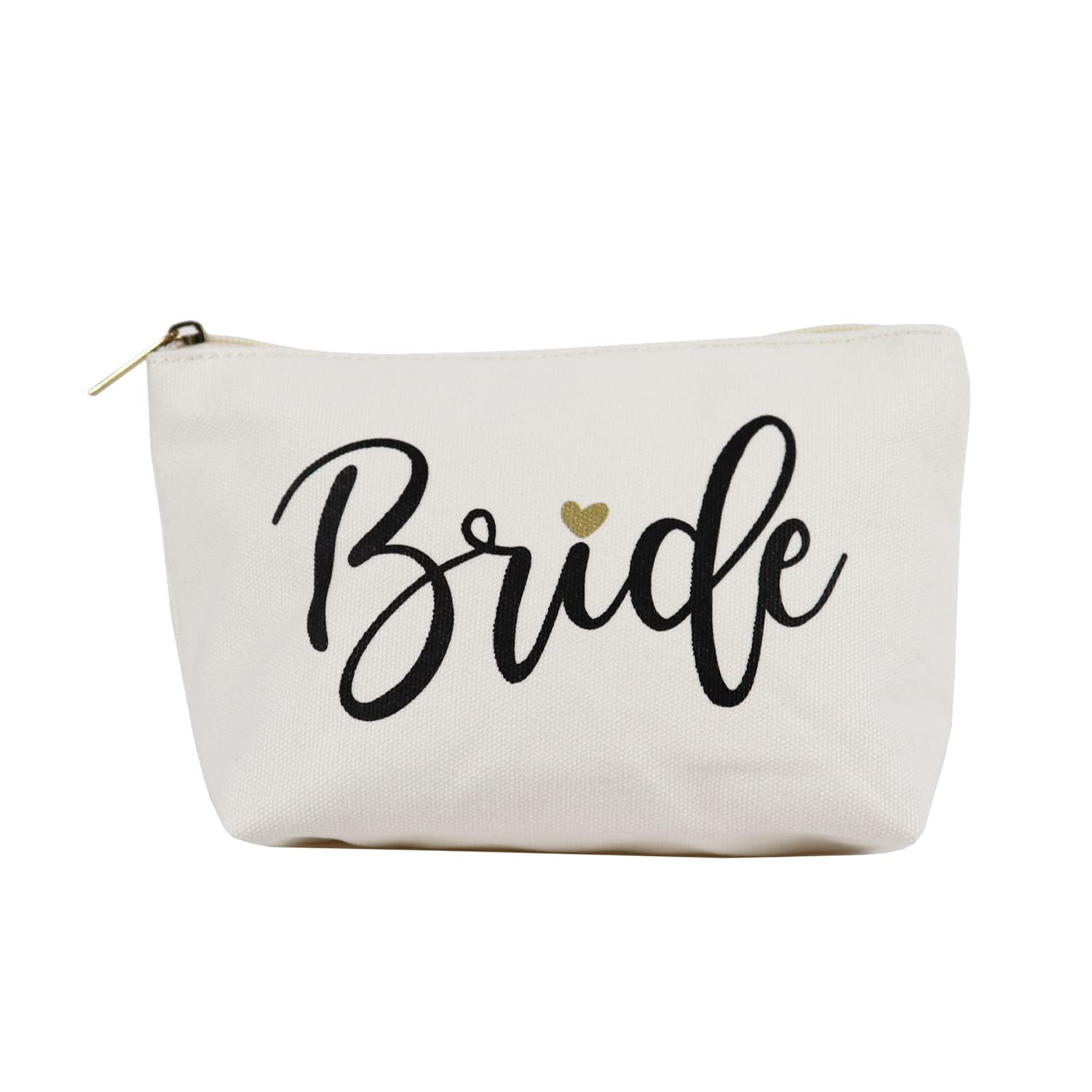 Elegant White Bride Tote Bag with Matching Makeup Pouch - Perfect Bridal Shower Gift & Wedding Essential for the Mrs-to-Be - Ideal for Bachelorette Parties, Honeymoon Travel & Bridal Accessories Organization