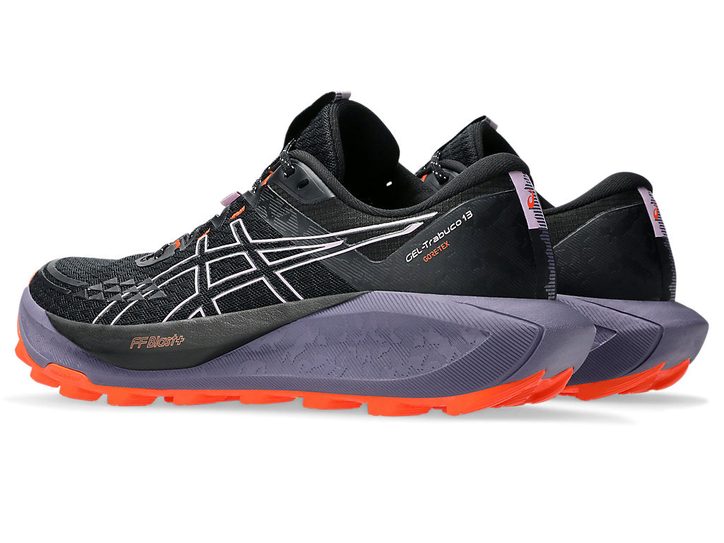 ASICS Gel Trabuco 13 GTX Women's Trail Running Shoes (B Width) - Black/Light Ube | Waterproof Hiking & Outdoor Adventure Footwear for Women
