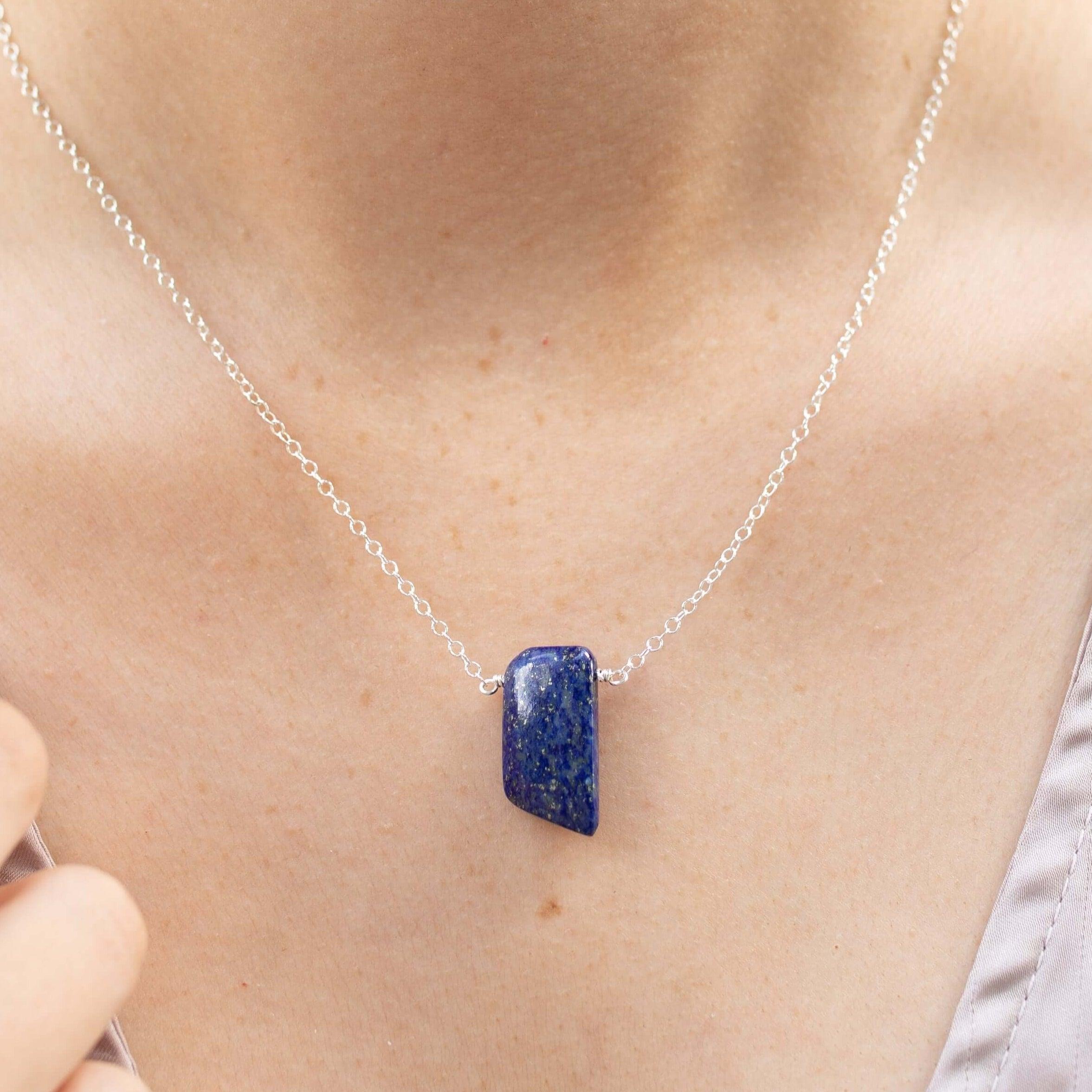 Natural Blue Lapis Lazuli Crystal Pendant Necklace - Healing Stone Jewelry for Women, Chakra Balancing & Spiritual Gifts | Perfect for Meditation, Yoga & Energy Work