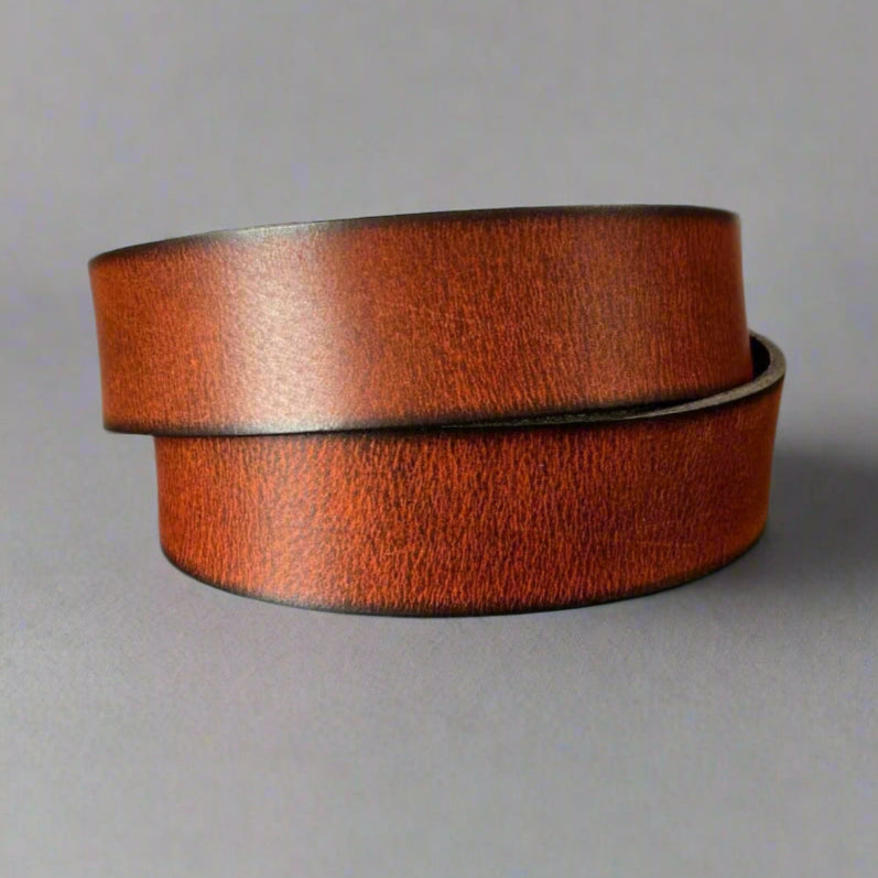 Premium Men's Buffalo Grain Leather Belt - Genuine Full Grain Leather, Adjustable Brass Buckle - Perfect for Casual, Business & Formal Wear