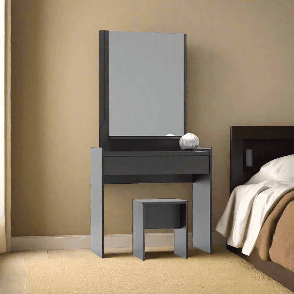 Elegant Garnette Vanity Dressing Table with Matching Stool - Perfect for Bedroom, Boudoir & Makeup Organization