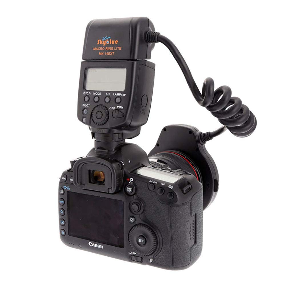 Meike MK-14EXT LED E-TTL Macro Ring Flash for Canon 5D II III 6D 7D 60D 70D 700D DSLR Cameras with 8 Adapter Rings - Perfect for Macro Photography, Jewelry Shooting & Close-Up Product Photography