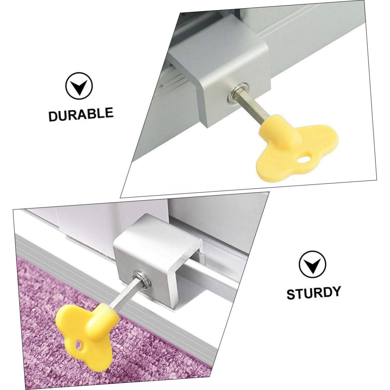 WOONEKY 8pcs Sliding Window Security Locks - Aluminum Alloy Child Safety Locks for Windows | No Drilling Required | Perfect for Home Security & Childproofing