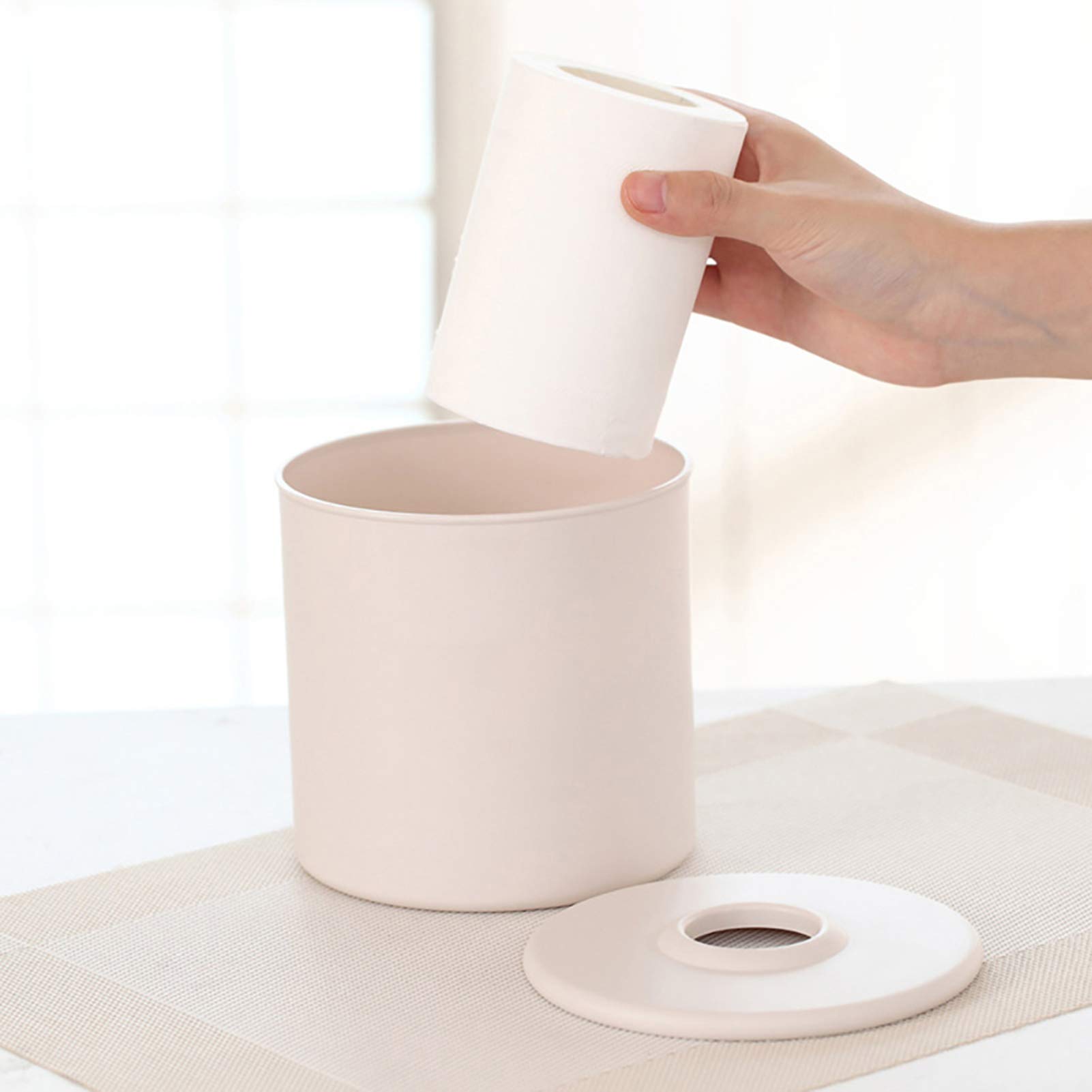 Stylish Round Toilet Paper Roll Dispenser - Nordic Decorative Tissue Box Cover for Office, Living Room, Bedroom & Kitchen (Red) | Space-Saving Bathroom & Home Organization Solution