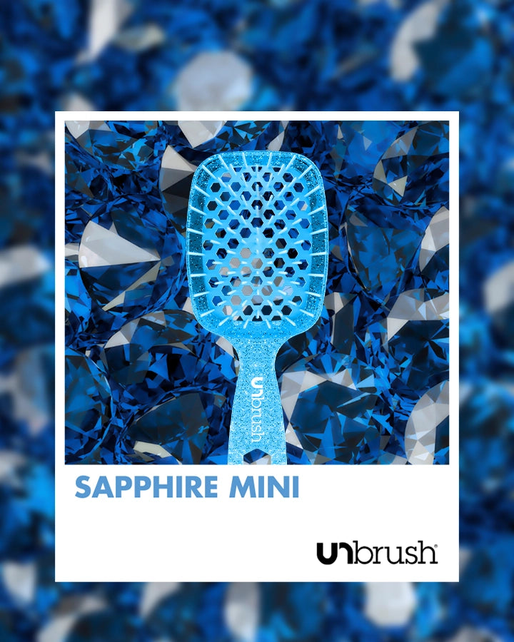 UNbrush Detangling Hair Brush Mini - Tangle-Free Hairbrush for Kids & Adults, Travel-Friendly, Sapphire Blue - Perfect for Home, Travel & On-the-Go Styling