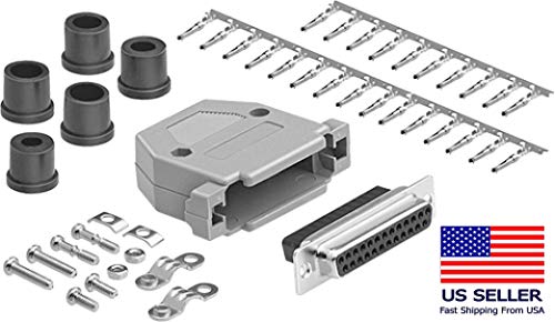 DB25 Female Crimp Type Unshielded Plastic Hood - D-Sub Connector for Computer, Printer & Industrial Equipment | Reliable Data Transfer Solution