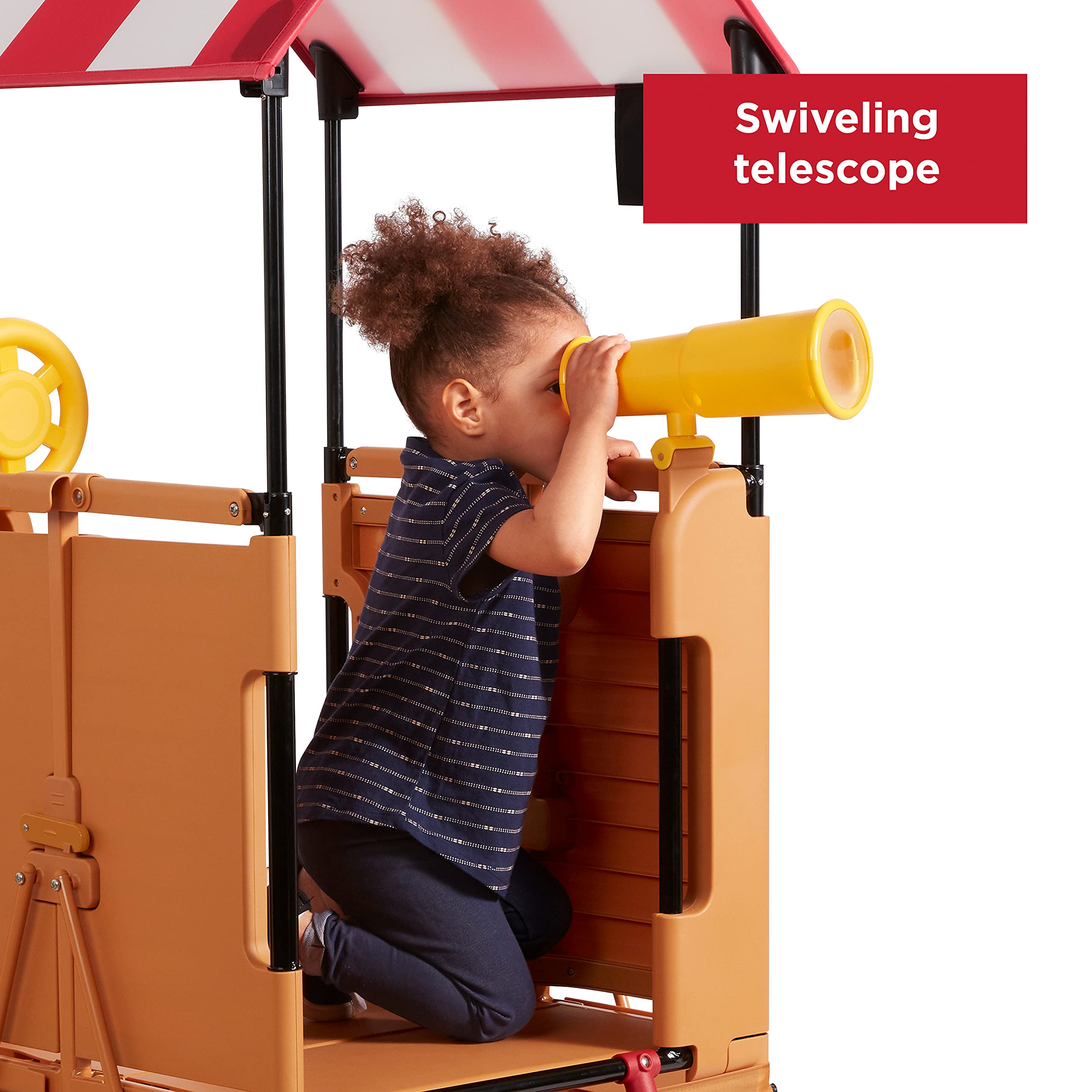 Radio Flyer Play & Fold Away Pirate Ship - Toddler Climber & Kids Playhouse for Ages 2-5 | Indoor & Outdoor Playtime Adventure for Preschoolers