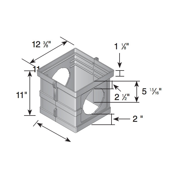 NDS 1217 12x12 Black Riser Extension - Perfect for Drainage Systems, Landscaping, and Outdoor Plumbing Projects