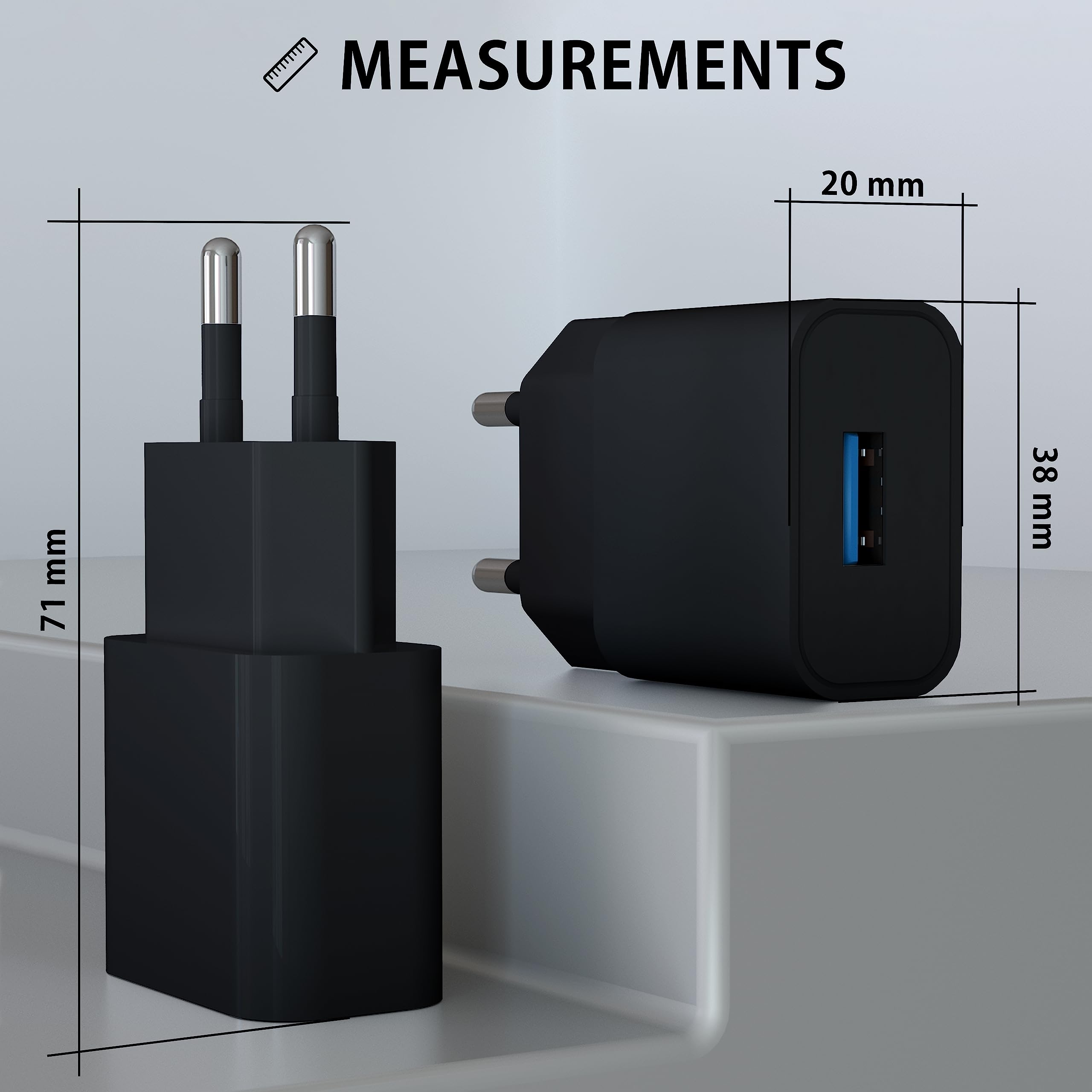 MyGadget 2X Universal USB Charger Adapter (5V 2A) - Fast Wall Charger Compatible with Apple iPhone 15/14/13, Samsung Galaxy S24 & More - Black - Perfect for Home, Office & Travel Charging Needs