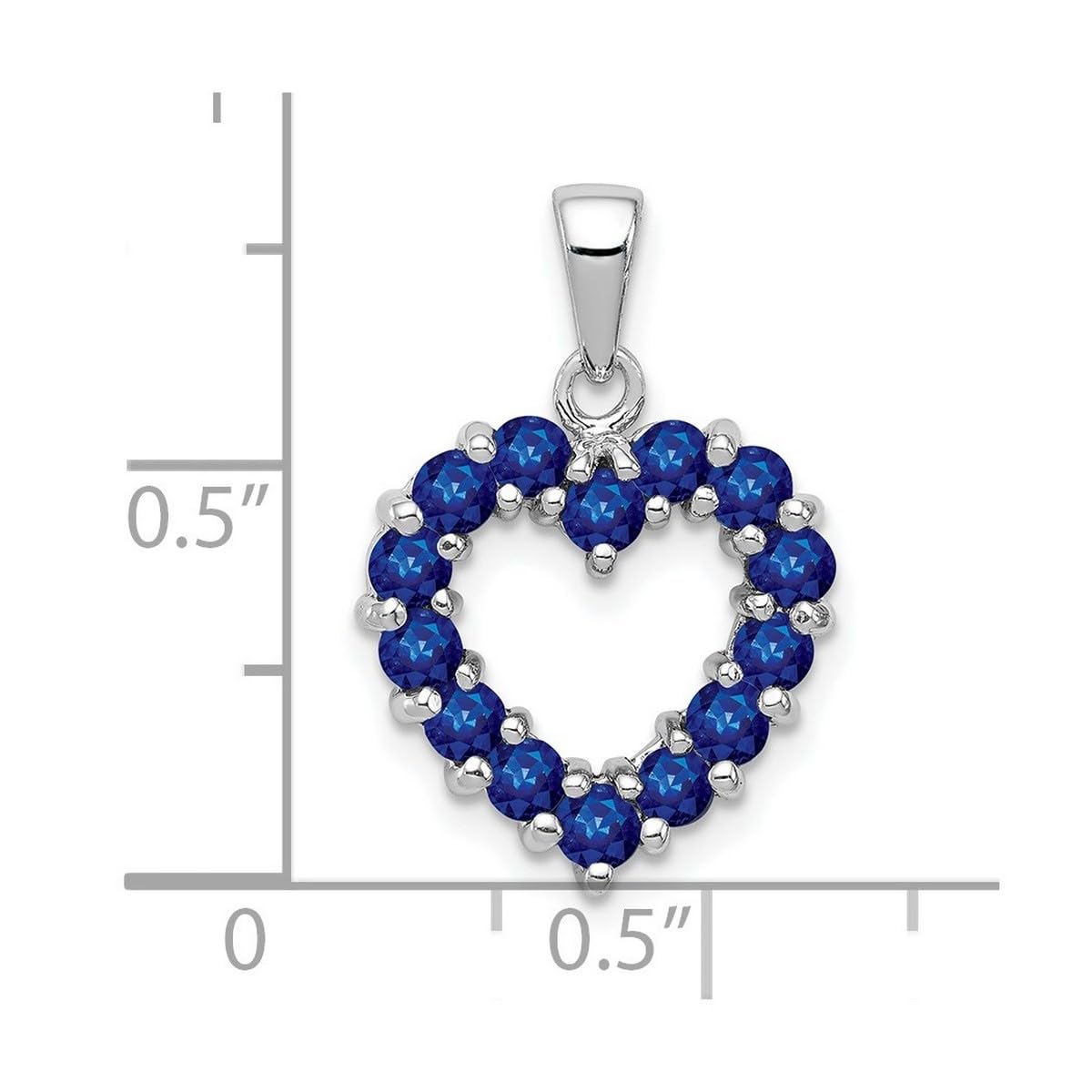 925 Sterling Silver Rhodium Plated Sapphire Pendant Necklace for Women - 21x14mm Elegant Jewelry for Gifts, Anniversaries & Special Occasions