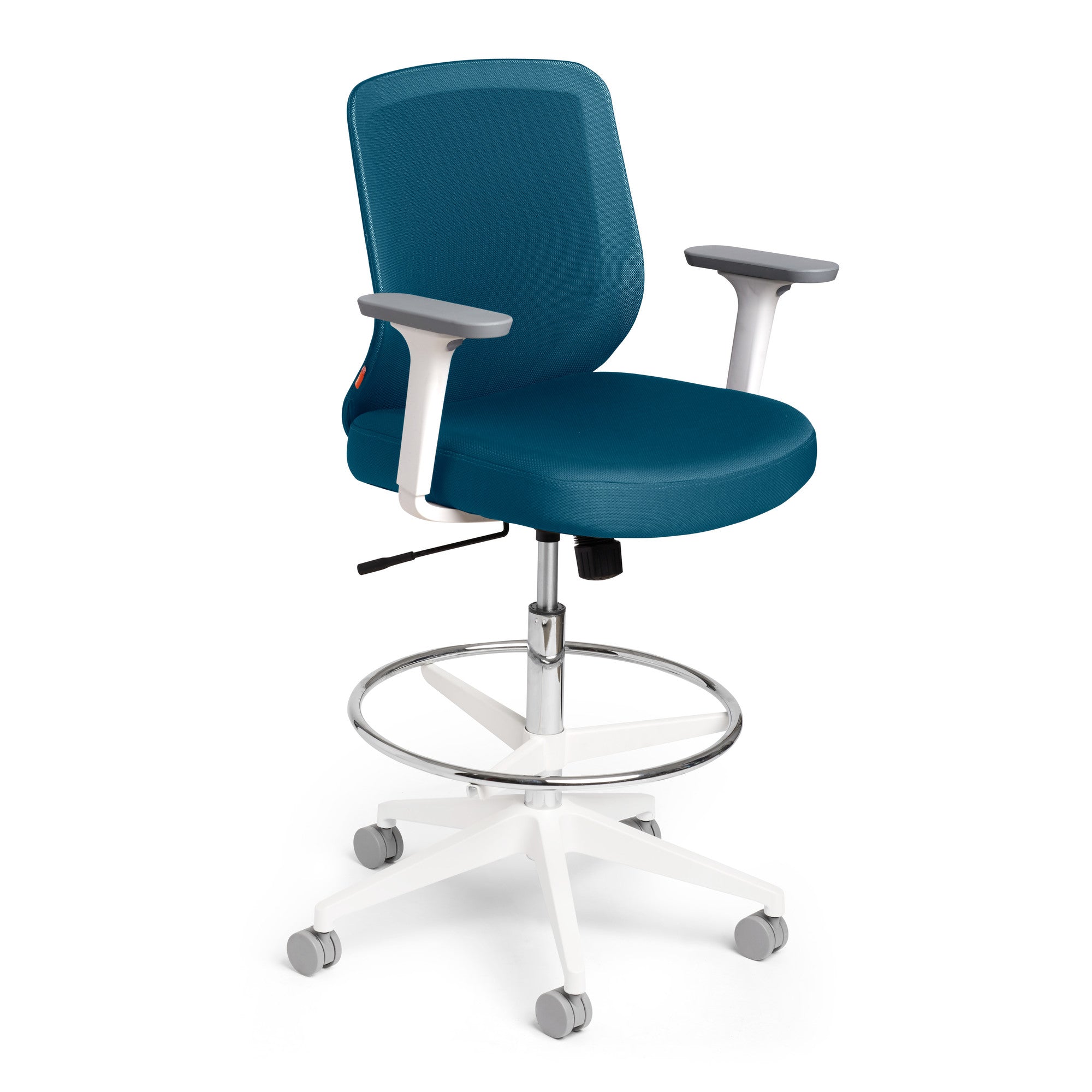 Ergonomic Max Drafting Chair with Mid Back Support & White Frame - Perfect for Office, Studio, and Home Workspaces