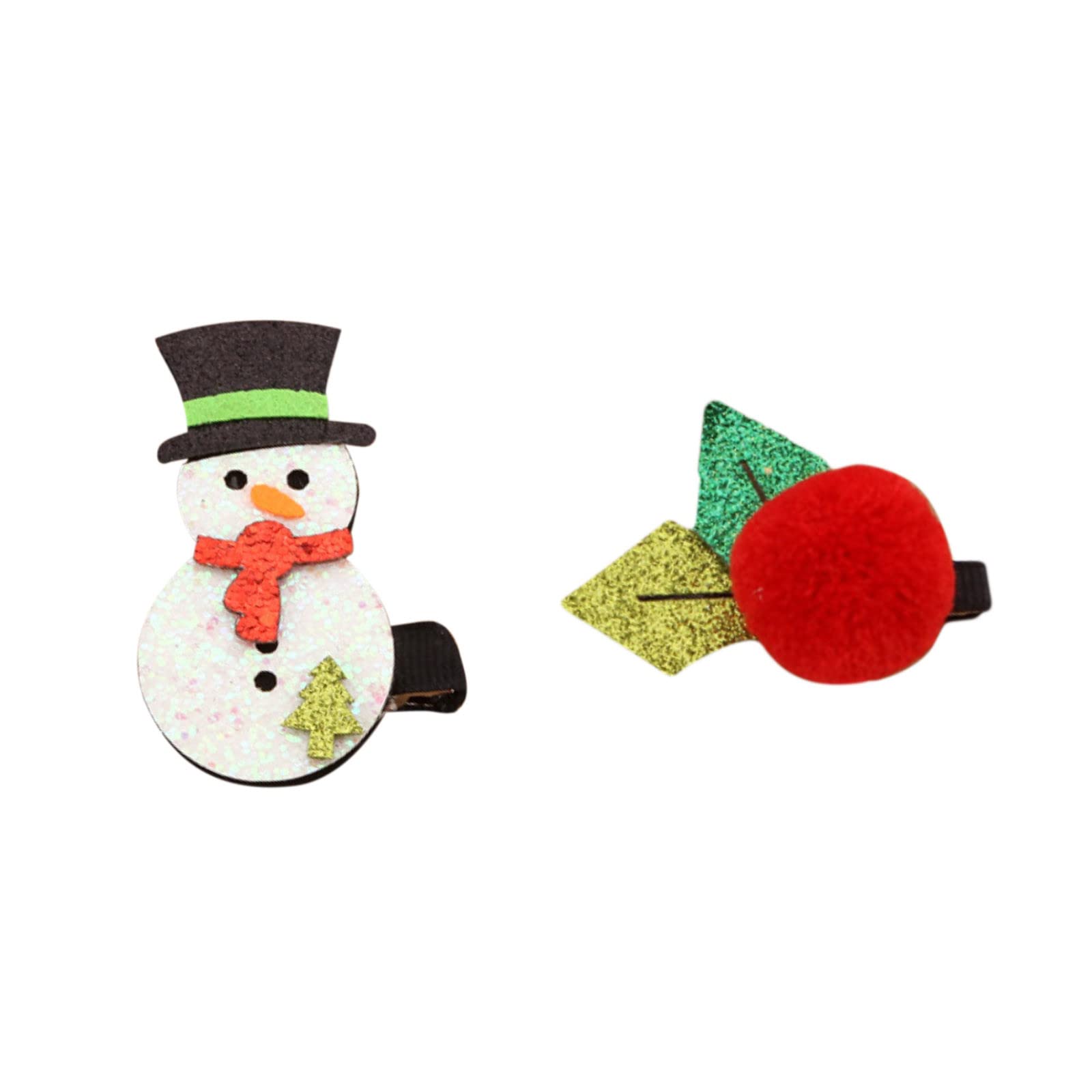 2 Pack Christmas Hair Clips for Girls - Festive Santa & Tree Hairpins, Holiday Hair Accessories for Kids (Great for Christmas Parties & School Events)