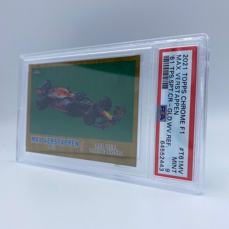PSA 9 39/50 Max Verstappen Red Bull RB16B #T61MV Gold Wave Refractor - Rare F1 Trading Card for Collectors & Motorsport Fans (Perfect for Display, Investment & Racing Memorabilia Collections)