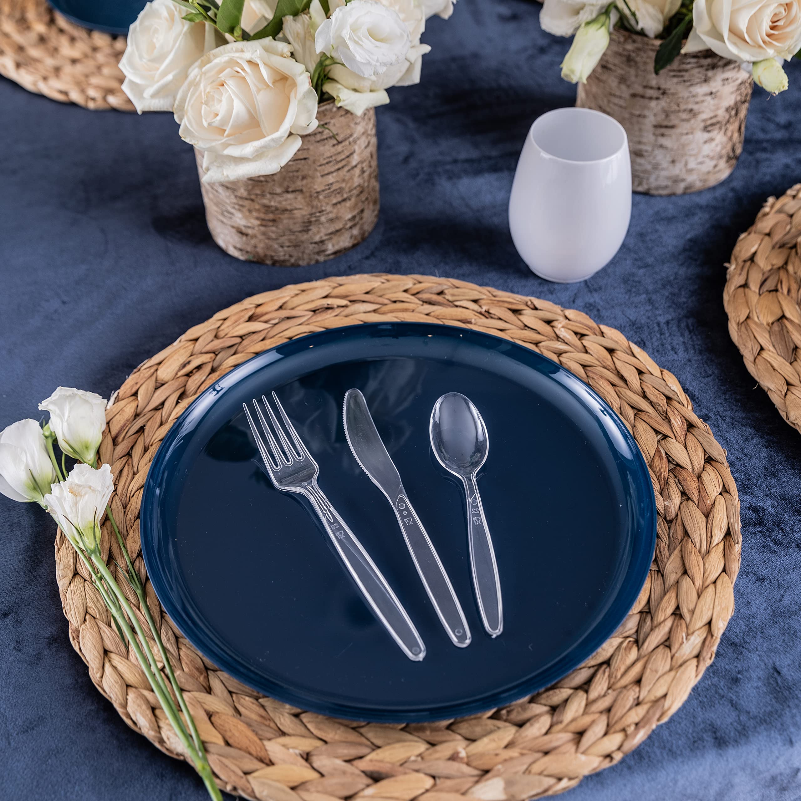 Disposable Cutlery Set - 1,440 Pieces (720 Forks, 480 Spoons, 240 Knives) - Clear Plastic Cutlery for Parties, Events & Catering - Bulk Disposable Silverware for Weddings, BBQs & Picnics
