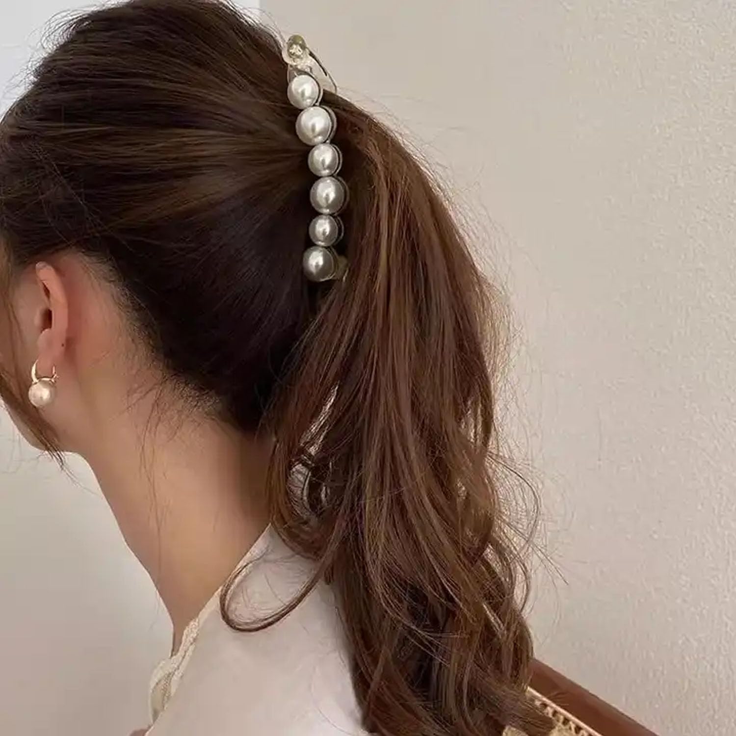 Kidzoo 1Pc PEARL BANANA CLIP for Girls & Women - 4.3