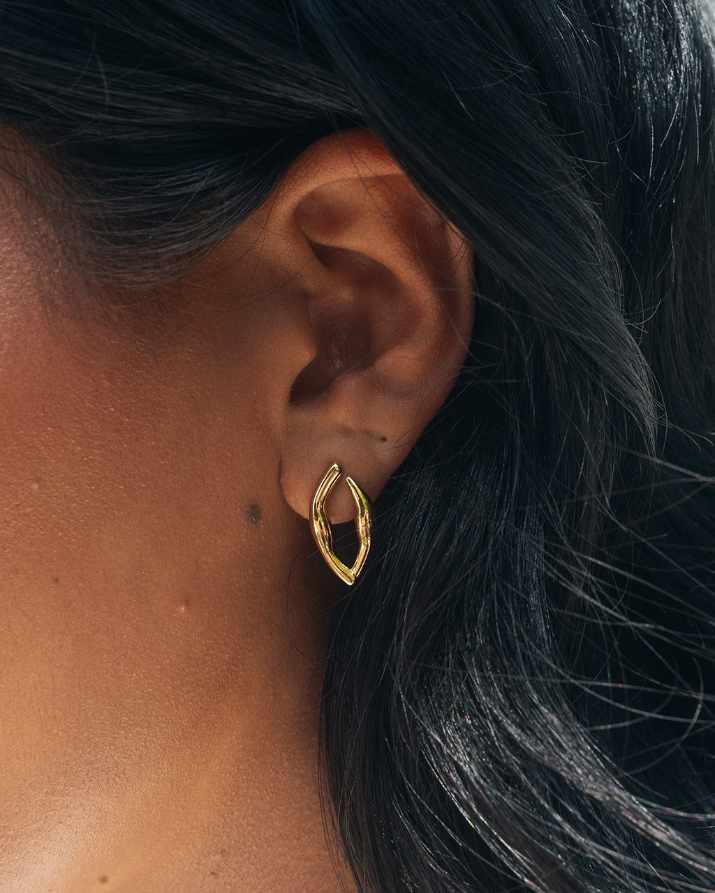 Sharee Contoured Stud Earrings for Women - Hypoallergenic Stainless Steel Fashion Jewelry - Perfect for Everyday Wear, Parties & Gifts