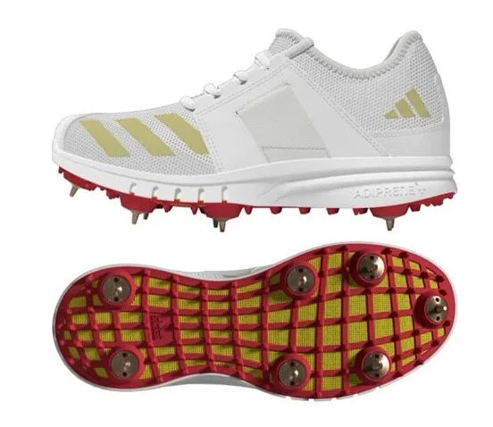 Adidas Howzat Gold Met Cricket Shoes 2025 - Lightweight Spiked Footwear for Professional Cricket Players - Perfect for Matches, Training & Field Practice
