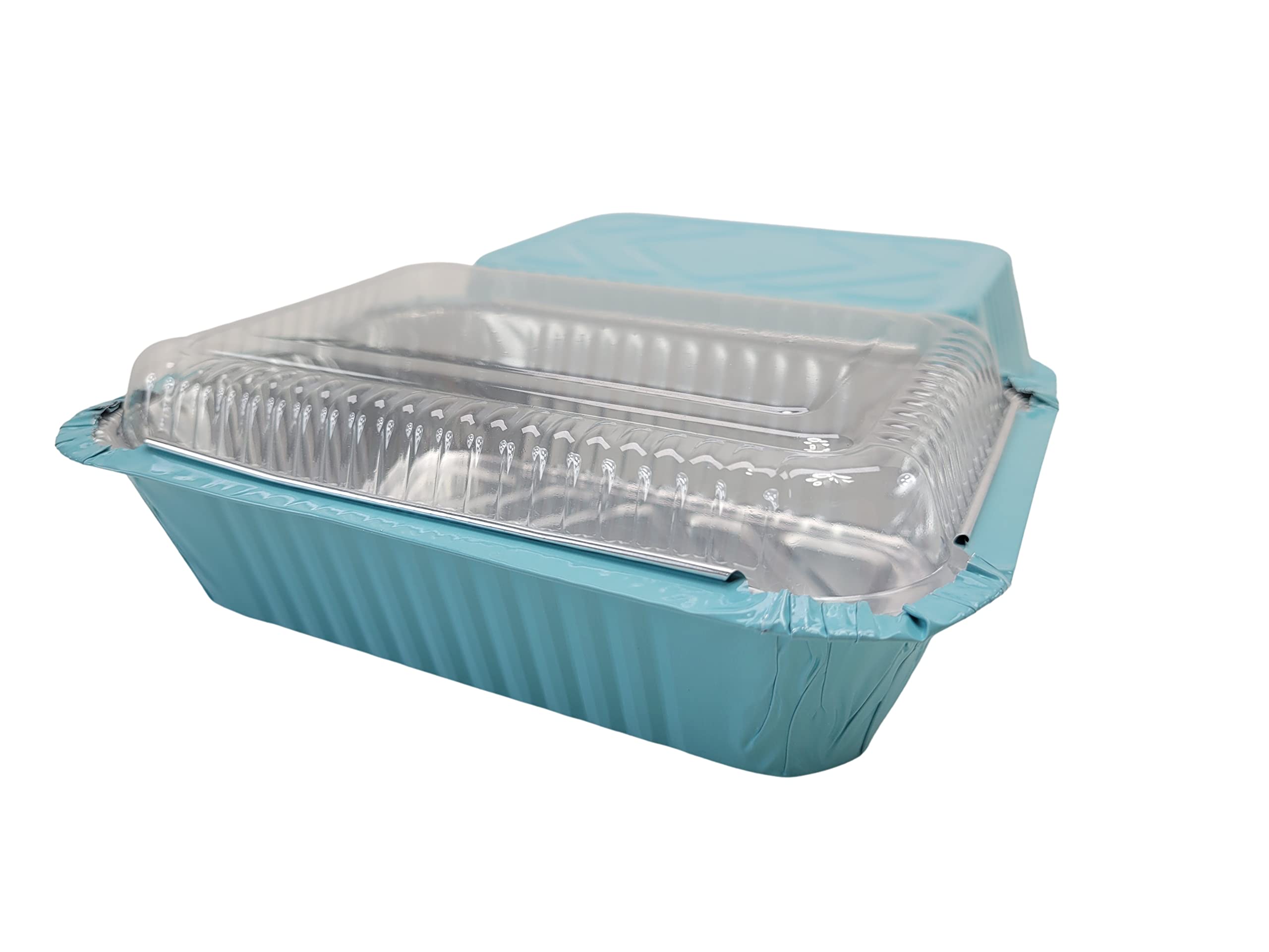 KitchenDance 1.5 lb. Heavy Duty Aluminum Foil Takeout Containers with Lids - Disposable Casserole Pans for Cooking, Baking, Freezing & Food Storage - Reusable & Leakproof - Perfect for Meal Prep, Party Catering & Leftovers (Blue, Pack of 250)