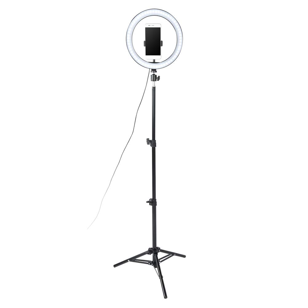 10 Inch Dimmable LED Ring Light with Foldable Tripod & Phone Holder - Perfect for Indoor/Outdoor Photography, Video Shooting, YouTube, TikTok, and Live Streaming