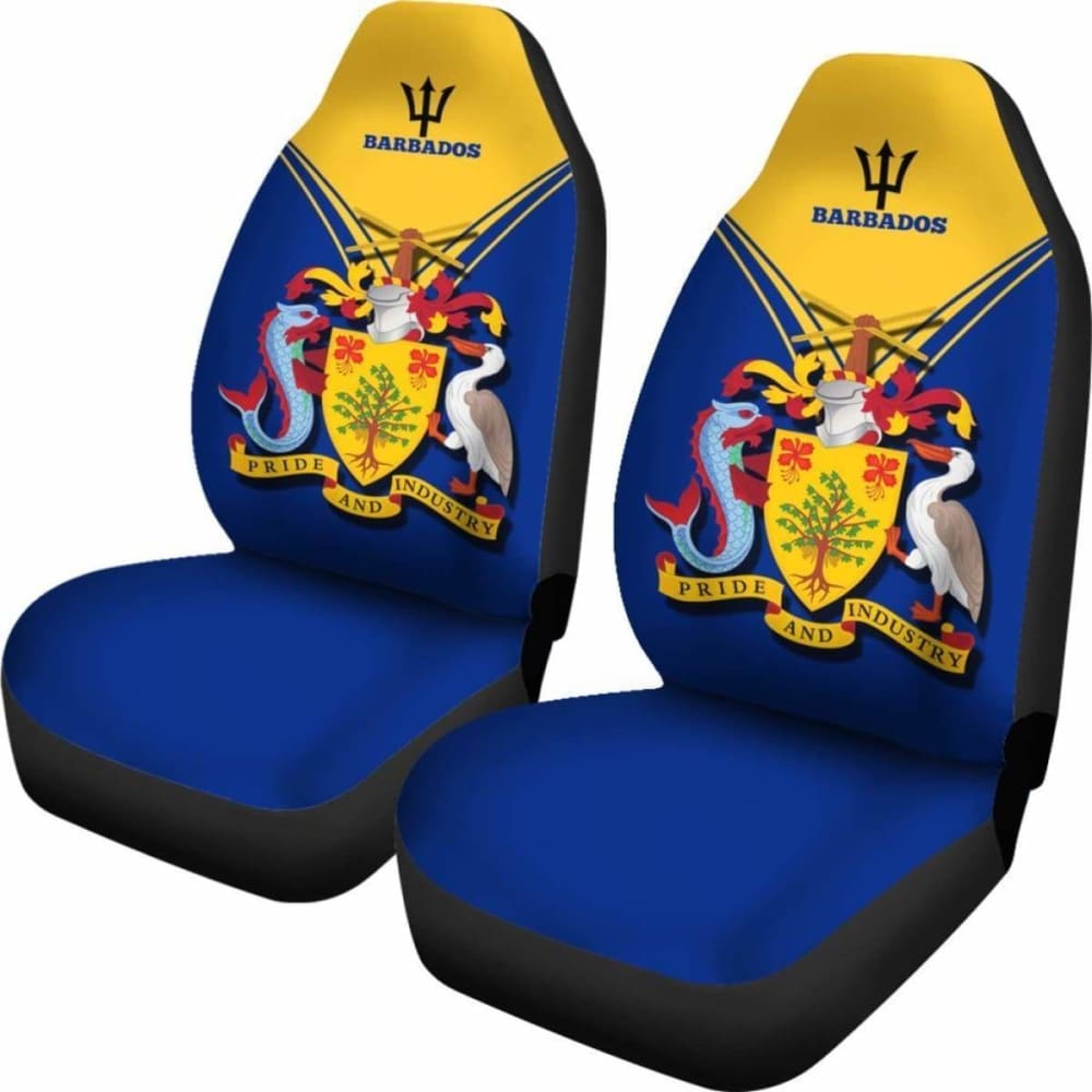 Barbados Car Seat Cover with Coat of Arms & Flag Design - Durable Auto Accessories for Cars, SUVs & Trucks - Perfect for Travel, Road Trips & Protecting Seats