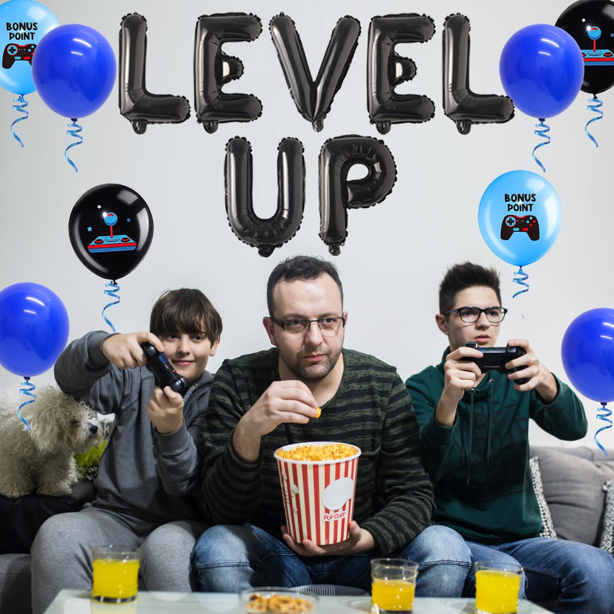 Kreatwow 12th Birthday Party Decorations - Video Game Themed Blue Party Supplies for 12 Year Olds with Controller Balloons, Cake Topper & Banner | Perfect for Boys & Girls Gaming Birthday Celebrations at Home or School