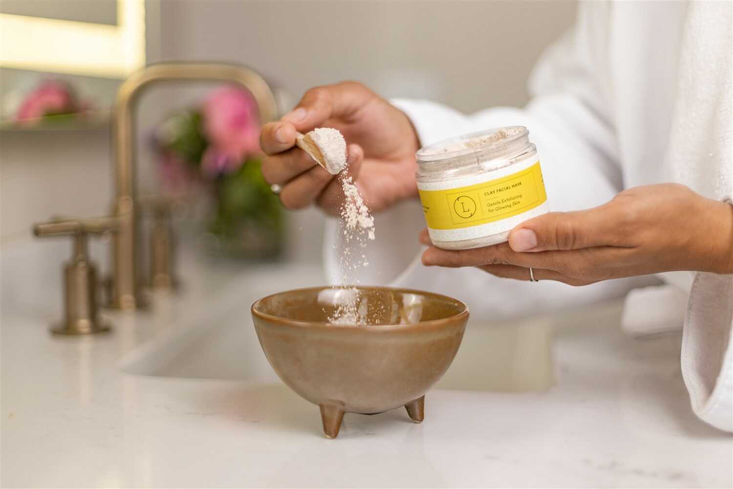 Organic Natural Clay Facial Mask for Deep Cleansing & Exfoliation - Brightening Face Mask for Glowing Skin | Perfect for Spa Night & Self-Care Routine