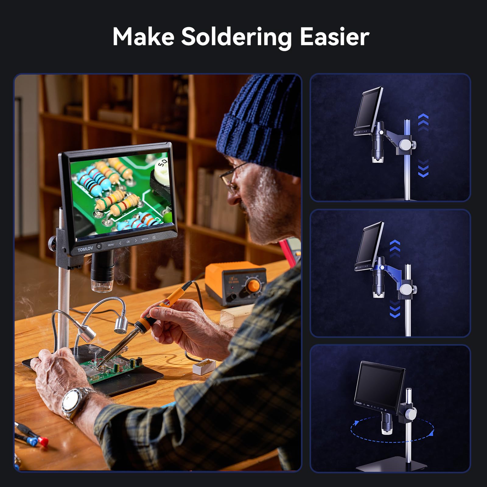 TOMLOV DM702 Digital Microscope with 10