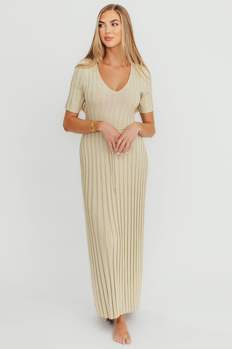 Oakley Ribbed Maxi Dress in Dusty Lime - Bump Friendly Maternity Dress for Pregnancy & Nursing | Perfect for Casual Outings, Baby Showers & Summer Events