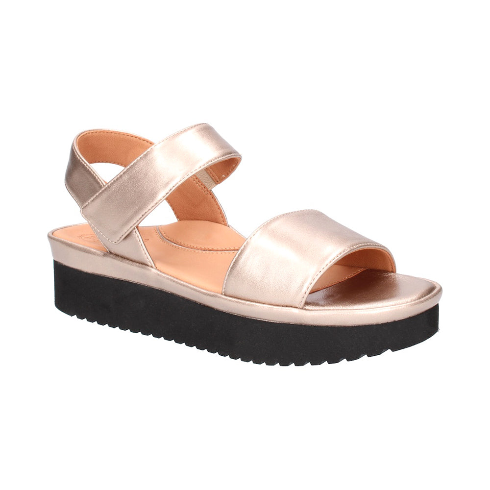 Abrilla Women's Champagne Nappa Leather Sandals - Comfortable & Stylish for Summer, Beach, and Casual Outings