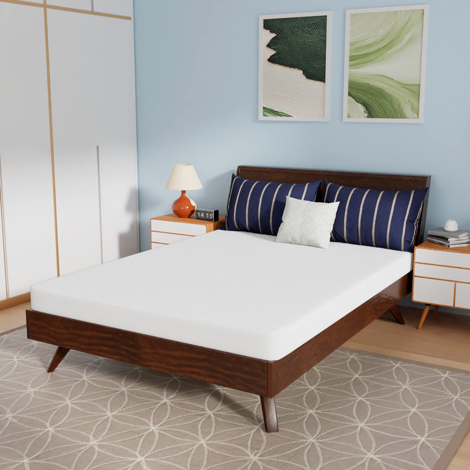 PayLessHere 6 Inch Gel Memory Foam Full Size Mattress - Bamboo Charcoal Infused, Medium-Firm Support, CertiPUR-US Certified & Fiberglass Free - Perfect for Guest Rooms, Dorms, or RV Sleeping (White)