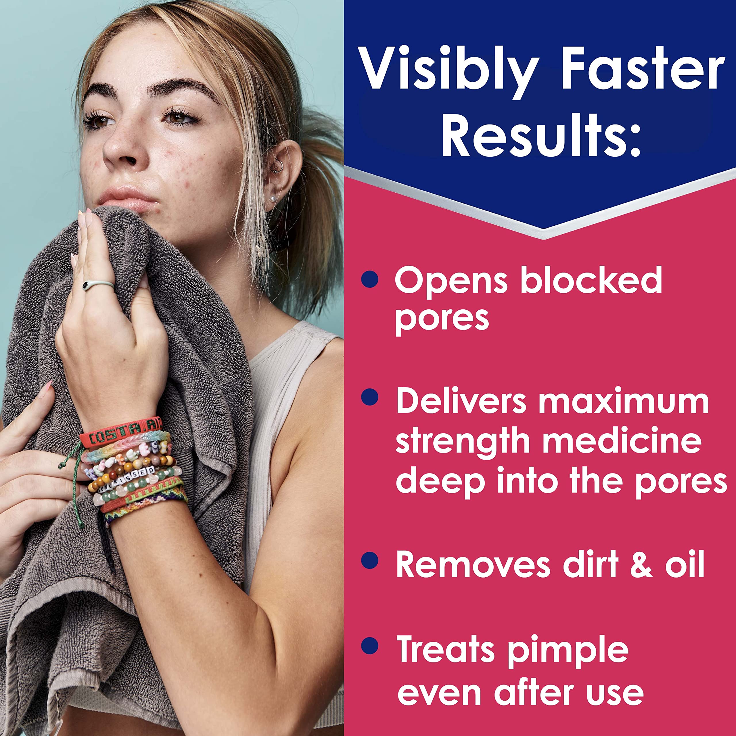 Clearasil Rapid Rescue Deep Treatment Acne Face Pads - Maximum Strength 2% Salicylic Acid Acne Medicine (90 Count) | Dermatologist-Recommended for Oily Skin & Breakout Control | Perfect for Daily Skincare Routine & Travel
