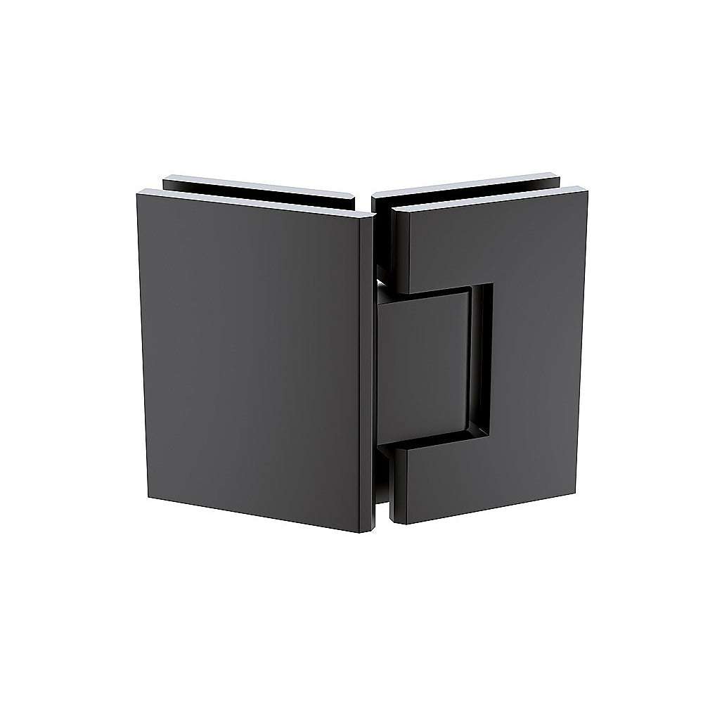 100cm Frameless Diamond Shower Screen with Channels & Stainless Steel Hinges - Black | Modern Bathroom Glass Enclosure for Walk-in Showers & Wet Rooms