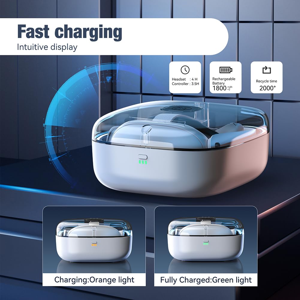 RGB Charging Dock for Meta Quest 3 - VR Headset Charging Station with 2 Rechargeable Batteries & LED Light - Fast Charging Stand for Meta Quest 3 Accessories - Perfect for Gaming, VR Streaming & Home Entertainment Setup