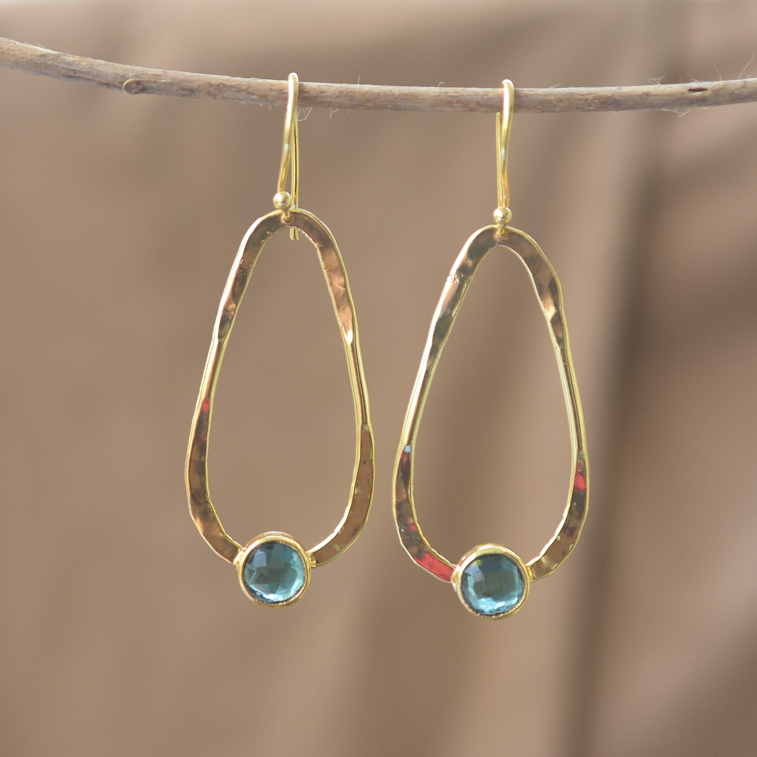 Veracity Jewelry Green Tourmaline Gold Filled Earrings for Women - Delicate Gemstone Fashion Jewelry Gift for Her - Perfect for Valentine's Day, Anniversary & Birthday Presents - VE-102