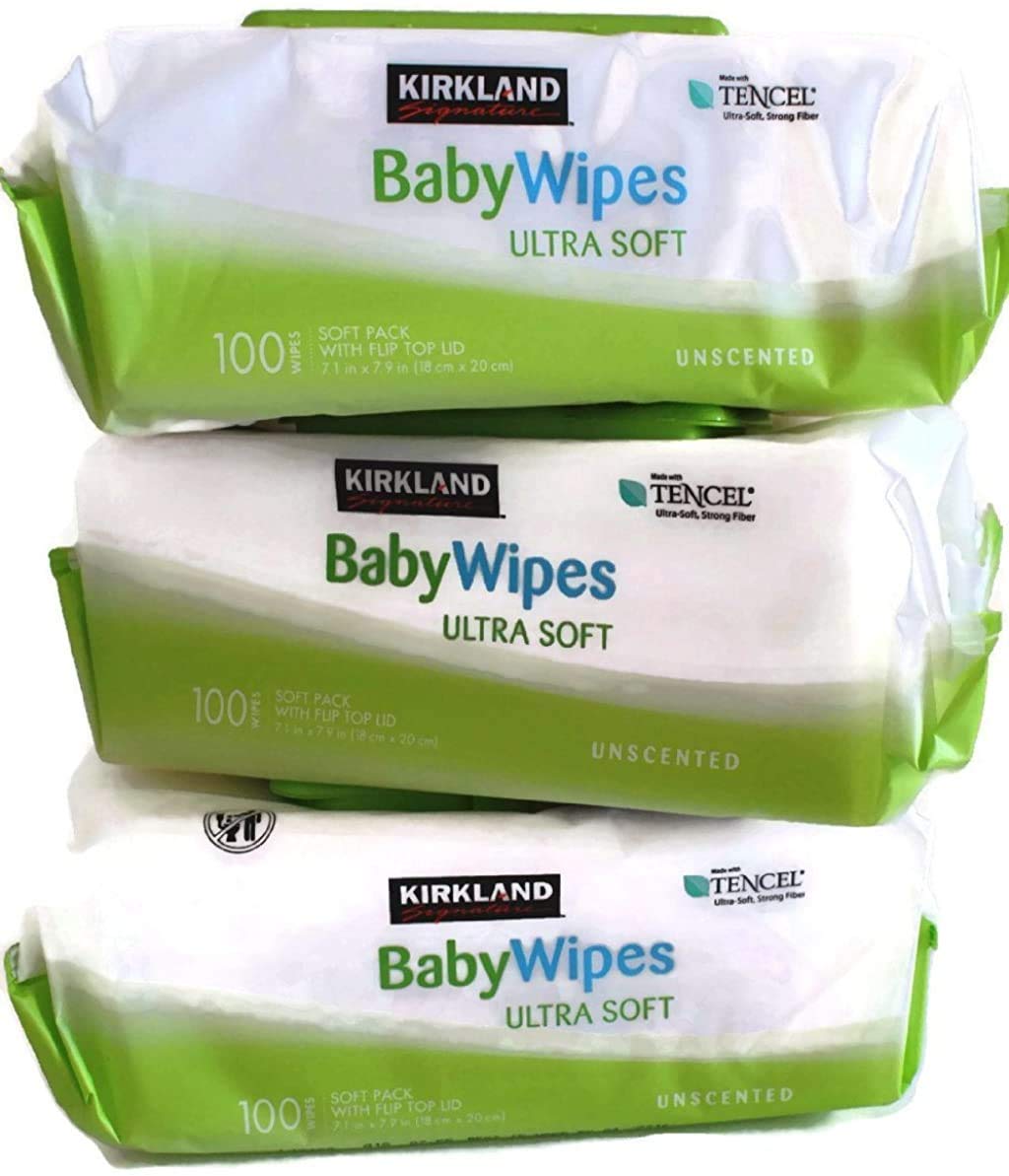 Kirkland Signature Baby Wipes - Hypoallergenic, Ultra-Soft & Unscented - 100 Count (Pack of 6) | Gentle for Newborn Skin, Perfect for Diaper Changes & On-the-Go Cleaning