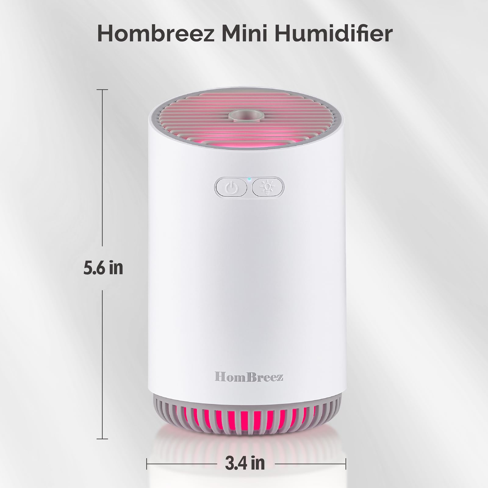 Mini Humidifier 320ml - Cool Mist Humidifier with LED Night Light, 2 Mist Modes & Auto Shut-Off - Portable Ultrasonic Humidifier for Baby Nursery, Bedroom, Office, Car & Travel - Perfect for Dry Air Relief & Better Sleep (White)