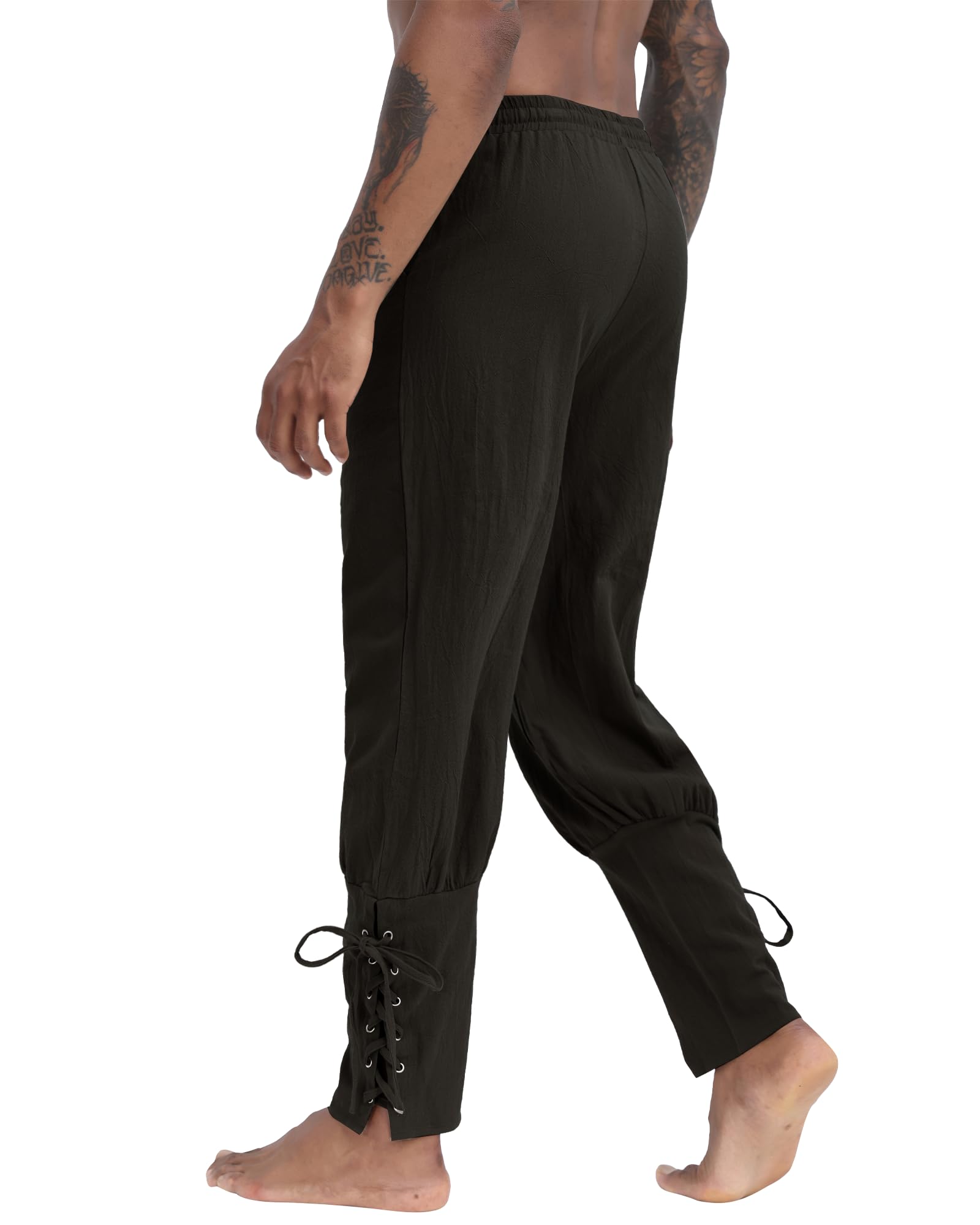 Medieval Linen Trousers for Men - Loose Fit Gothic Pants | Renaissance Fair Costume, LARP, Cosplay & Historical Reenactment