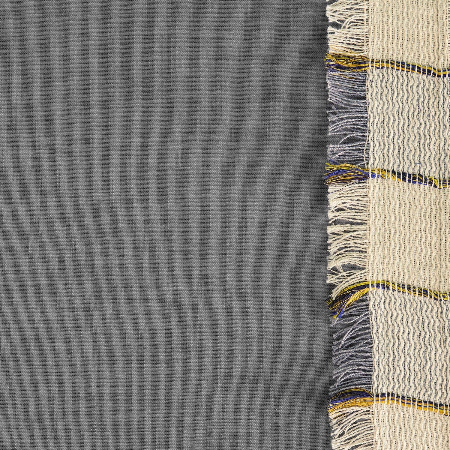 Dixy Grey Bordered Modern Hampton Textured Cotton Swatch - Premium Fabric Sample for Home Decor, Upholstery & DIY Projects