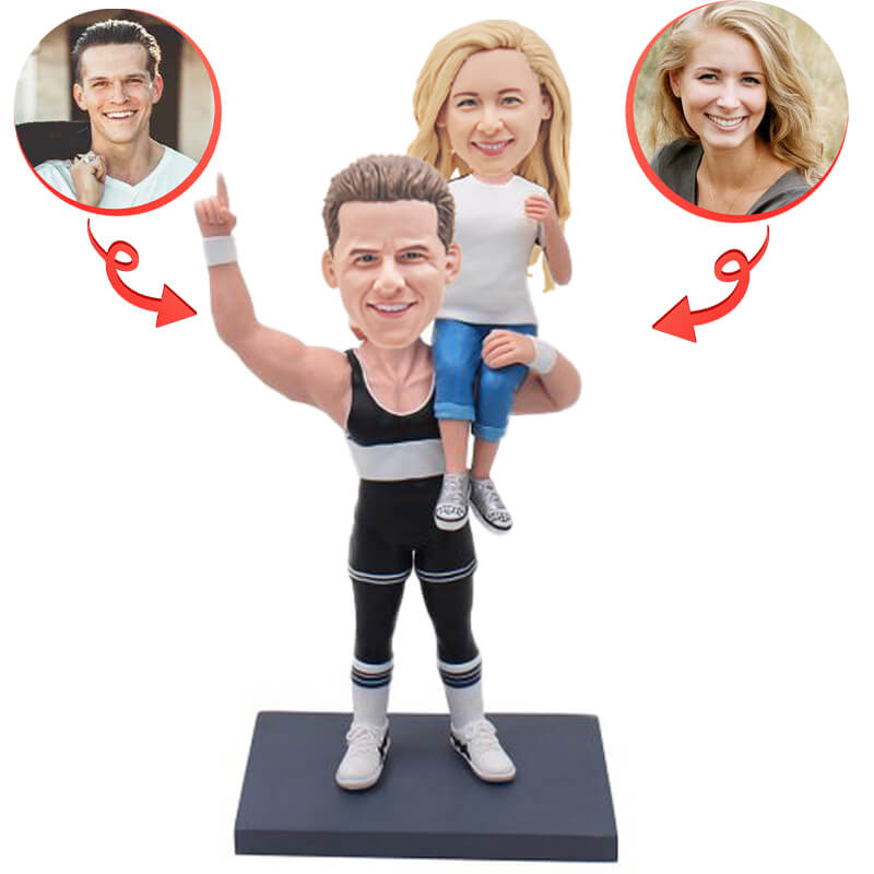 Personalized Fitness Couple Bobbleheads - Custom Workout & Gym Themed Figurines - Perfect for Anniversary, Valentine's Gift & Home Gym Decor