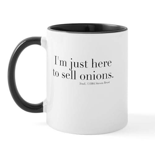 White/Black Inside - Just Here To Sell Onions Klava Mug