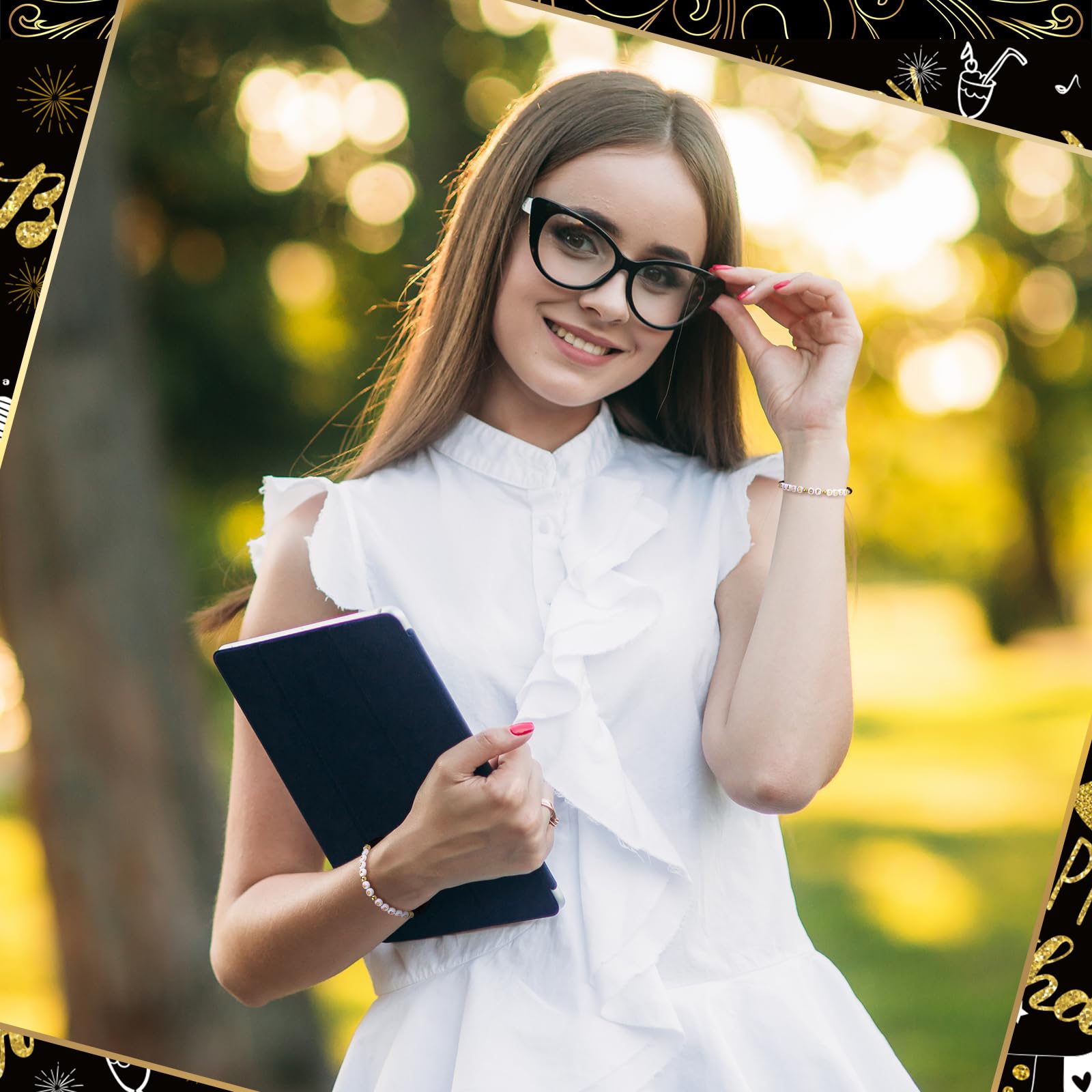 20 Pack Black Class of 2025 Graduation Bracelets - Bulk Prom Gifts for Seniors, College Graduation Party Favors, Senior Night Souvenirs with 20 Matching Congratulations Cards - Perfect for High School & College Graduation Celebrations